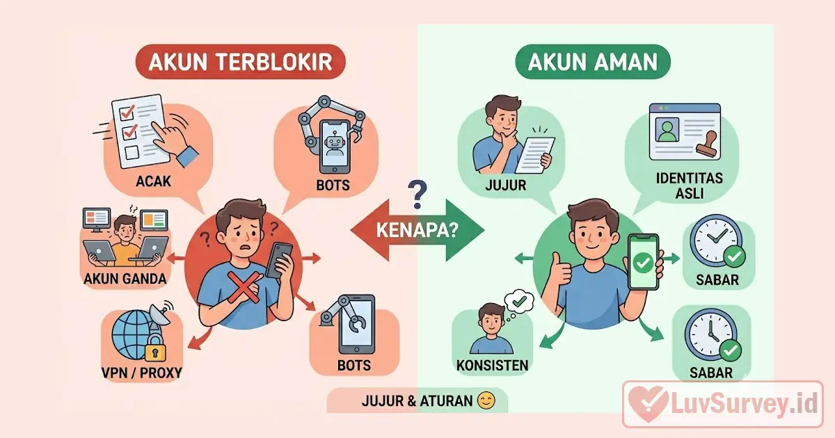 akun survey diblokir