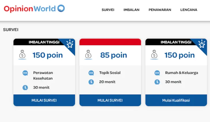 cara kerja Opinion World