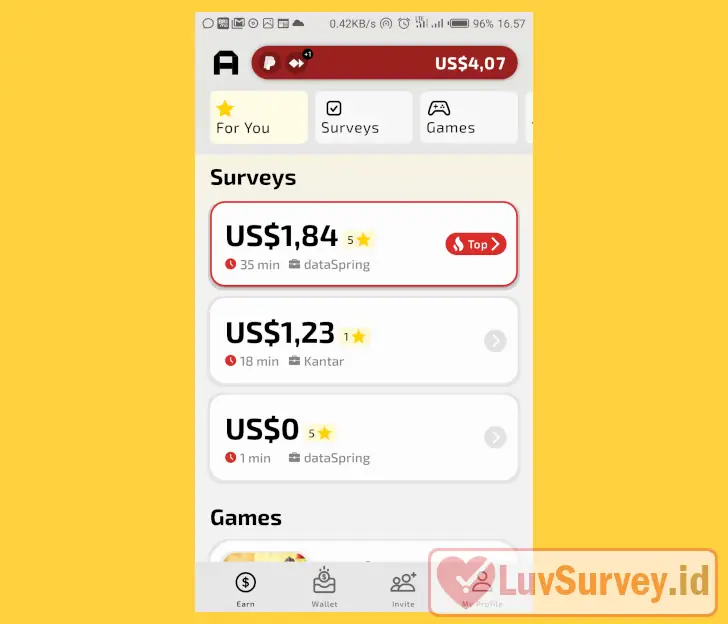 cara mendapatkan uang di Attapoll