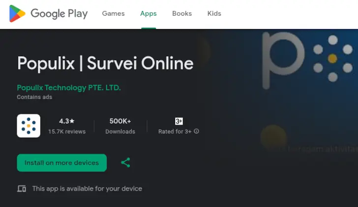 Populix di Google Play Store