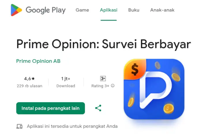 Prime Opinion di Google Play