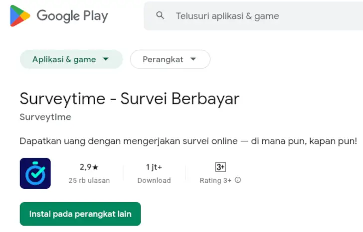 Surveytime di Google Play