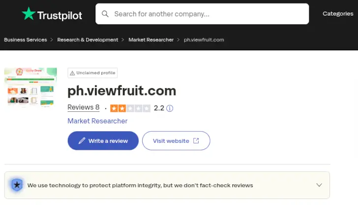 Viewfruit di Trustpilot