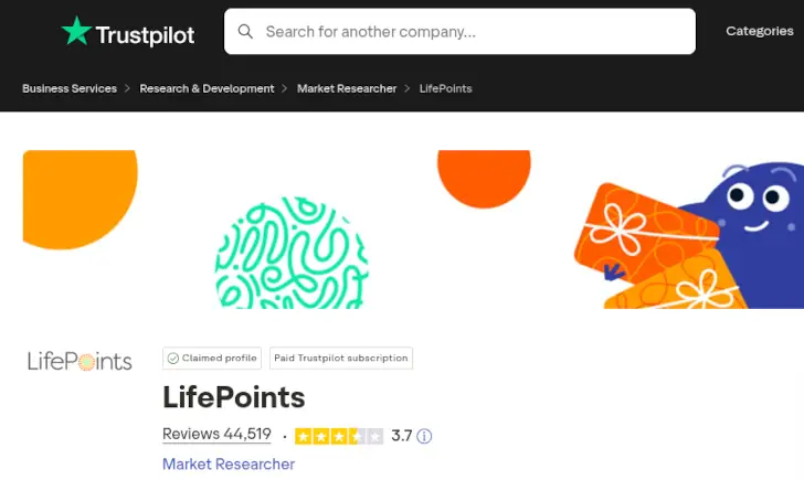 Lifepoints di Trustpilot
