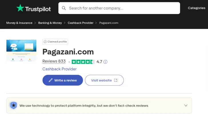Pagazani di Trustpilot