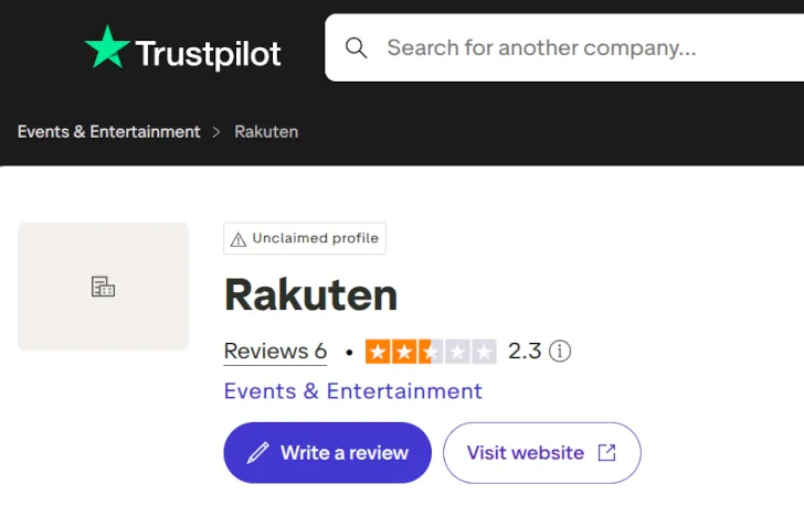 rakuten insight di trustpilot