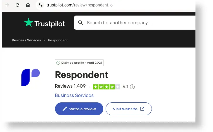 Respondent io di Trustpilot