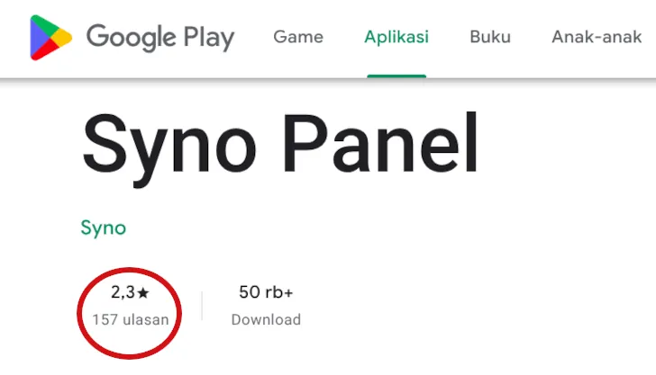 rating syno panel di google play store