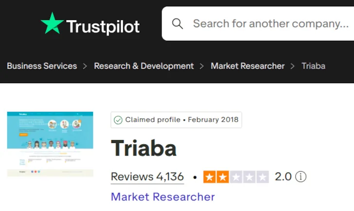 rating triaba di trustpilot